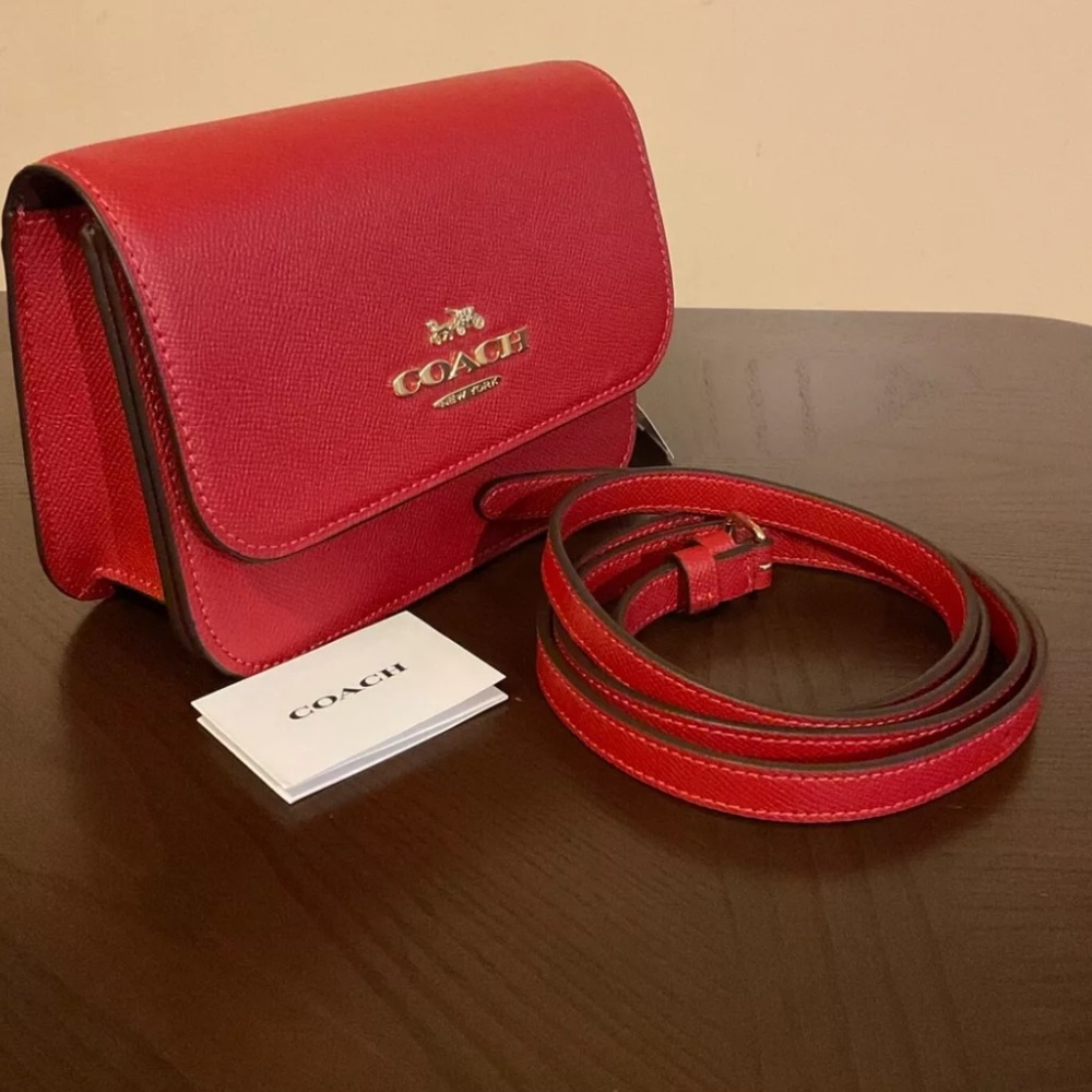 Authentic Coach Shoulder Crossbody Bag Red Approx 7.5” x 5.5”